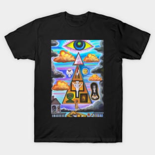 Surrealist painting like digital art with occult symbolism and All Seeing Eye T-Shirt